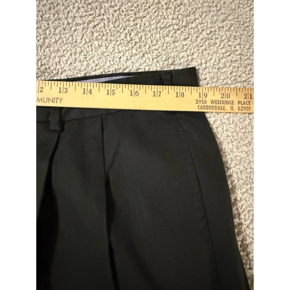 Vintage 90's Tommy Hilfiger Men's 38x30 Dress Pants Pleated Black Chino Cuffed